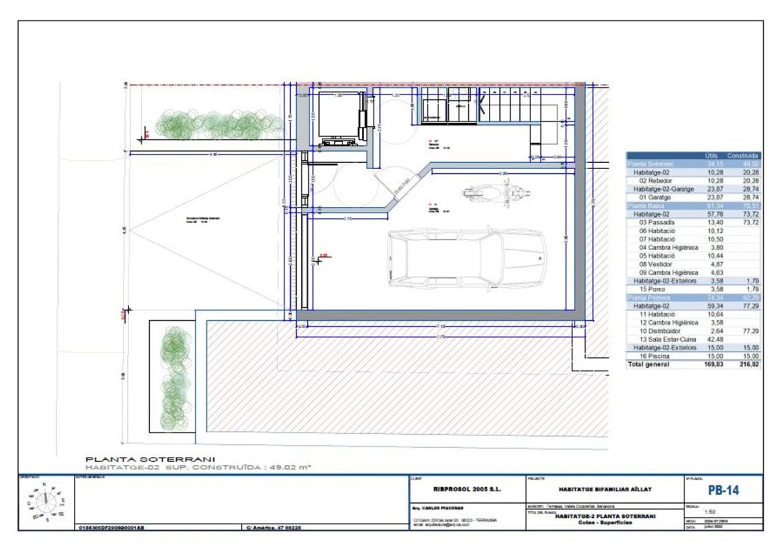 Obra nueva América (Can Parellada) en Terrassa (Revista) plan 3