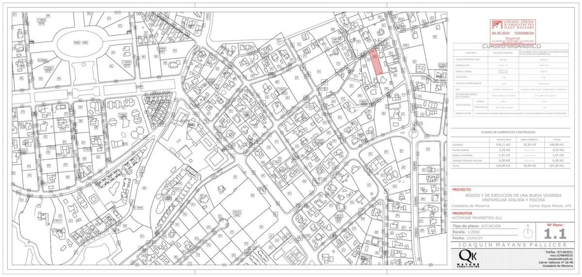 Obra nueva SIGNE PEIXOS en Ciutadella de Menorca (Revista) plan 16