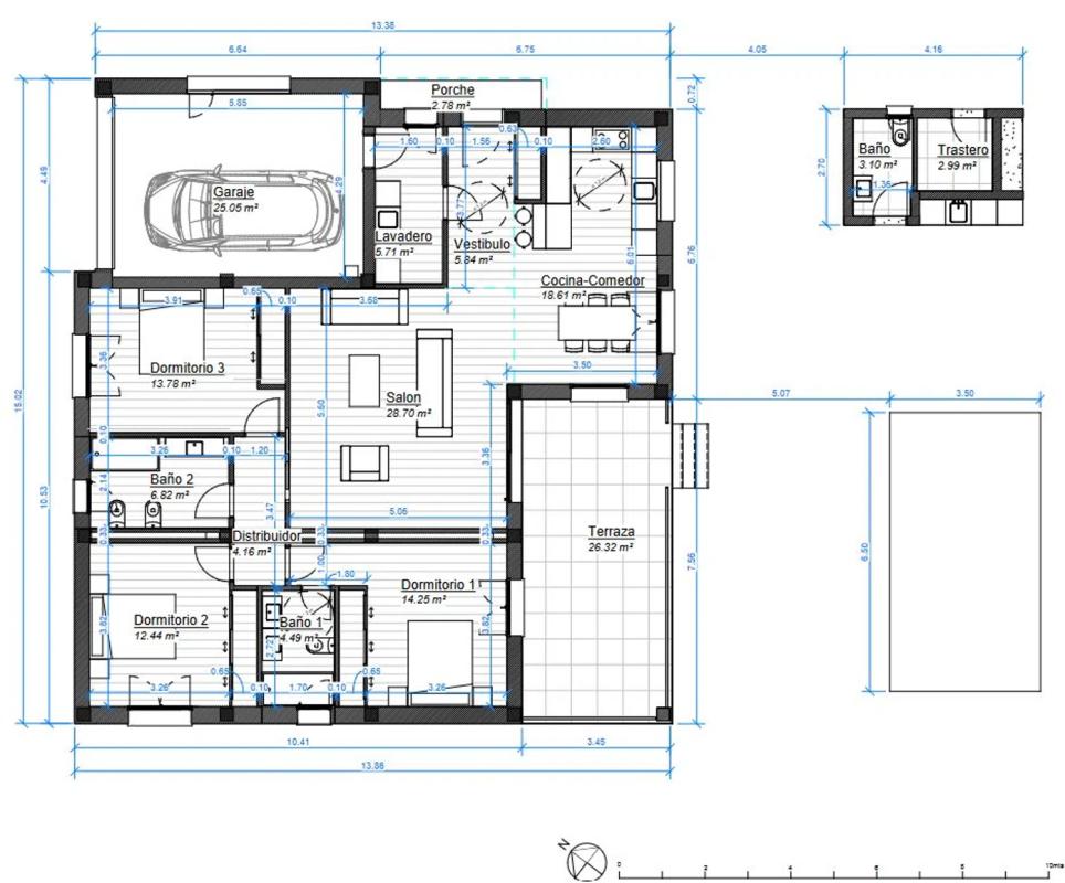 Nowa nieruchomość Chalet Independiente w Mutxamel plan 1