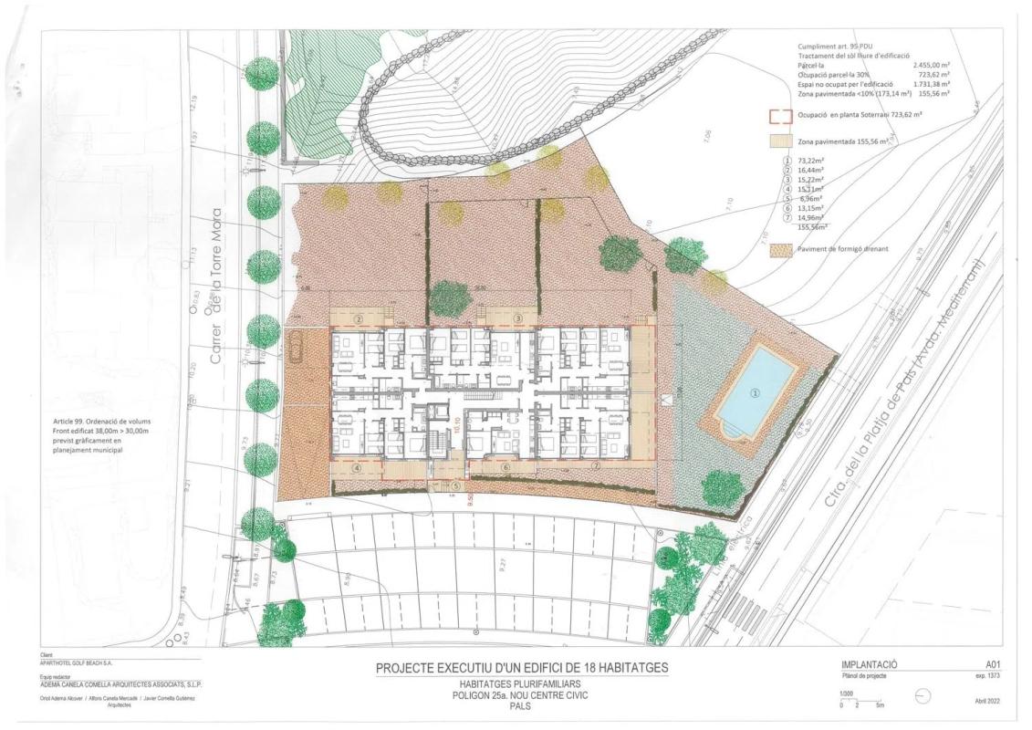 Obra nueva 18 apartamentos en la playa en Pals (Revista) plan 1