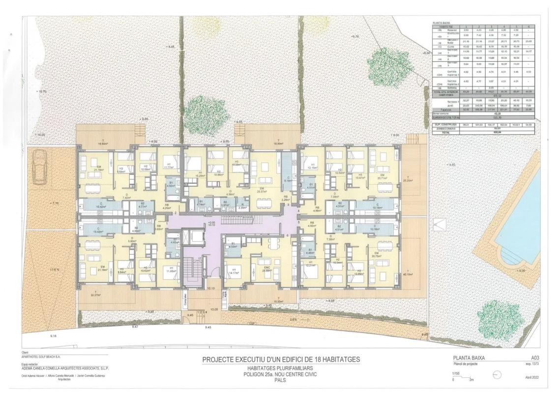 Obra nueva 18 apartamentos en la playa en Pals (Revista) plan 2