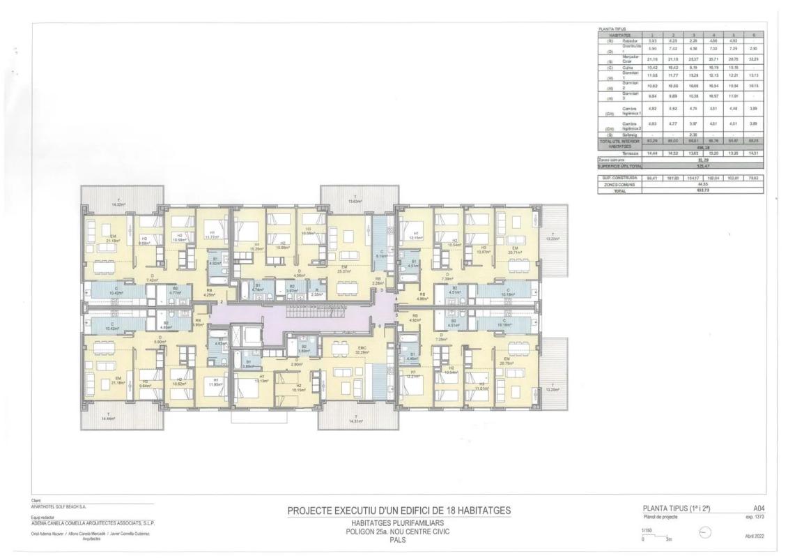 Obra nueva 18 apartamentos en la playa en Pals (Revista) plan 4