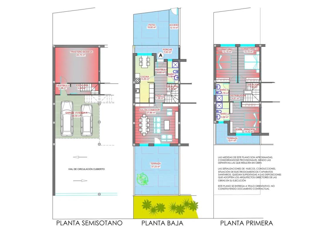Obra nueva CHALETS EN EL CRISTO en Oviedo (Revista) plan 1
