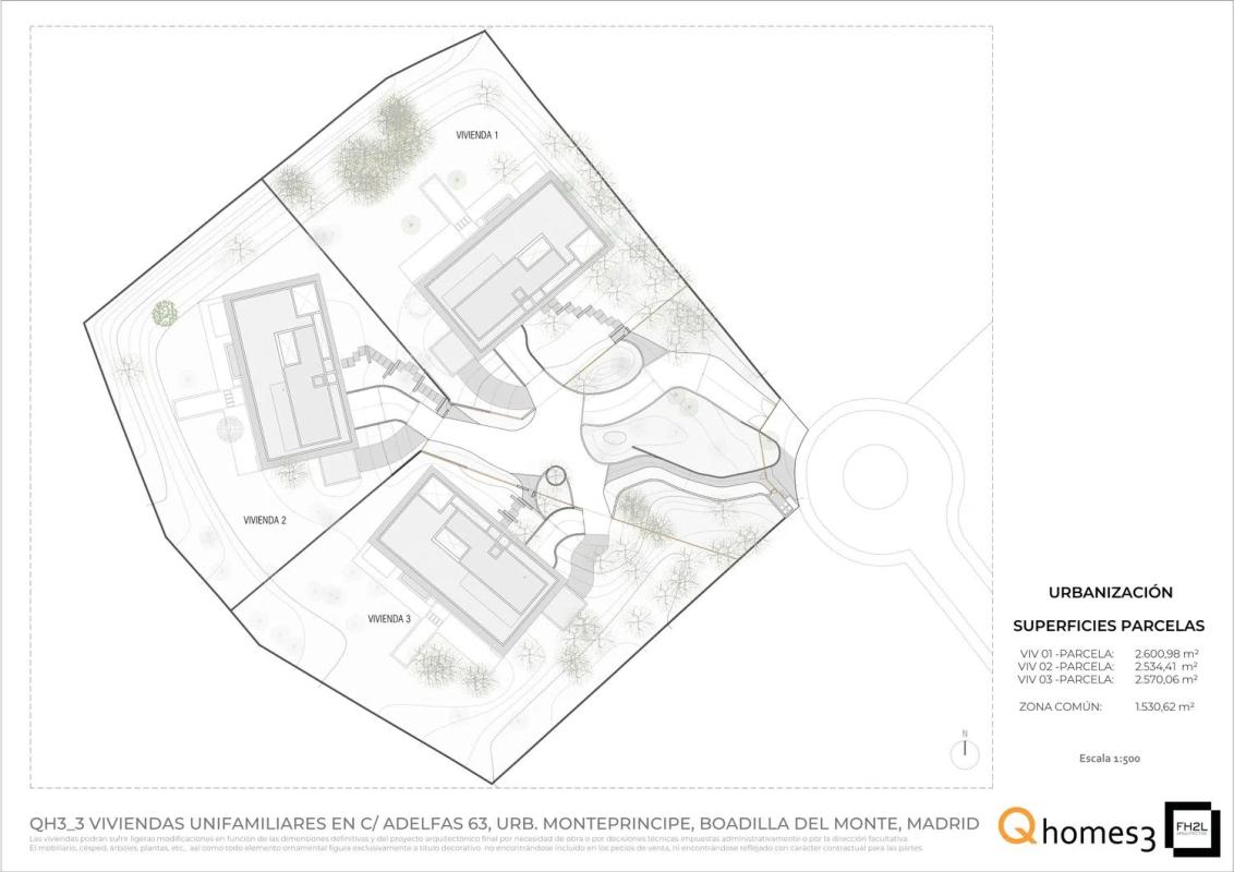 New construction Qhomes 3, Monteprincipe, c/ Adelfas in Boadilla del Monte plan 1