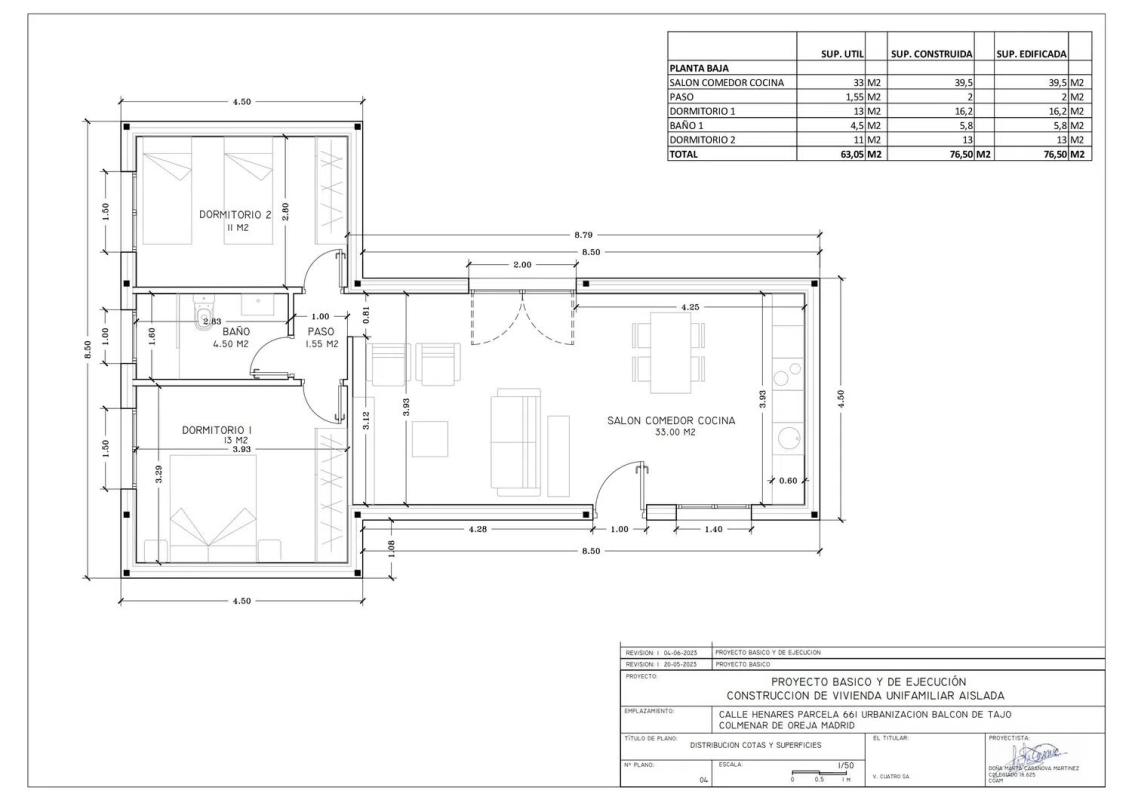 Obra nueva Vivienda unifamiliar Henares en Colmenar de Oreja (Revista) plan 4