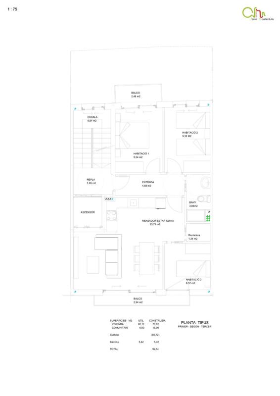 Venta de piso en Murcia, 50, Sant Pere de Ribes
 plan 2
