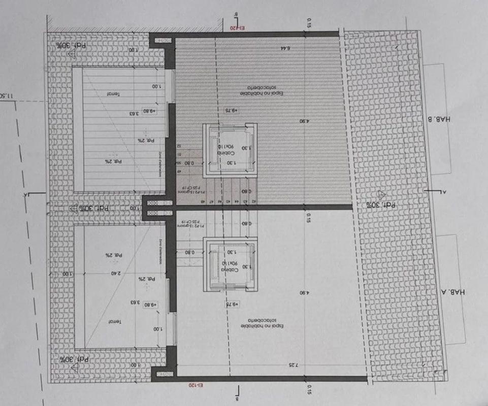 Obra nueva dos casas pareadas, Ramón Llul 11 en Gavà (Revista) plan 5