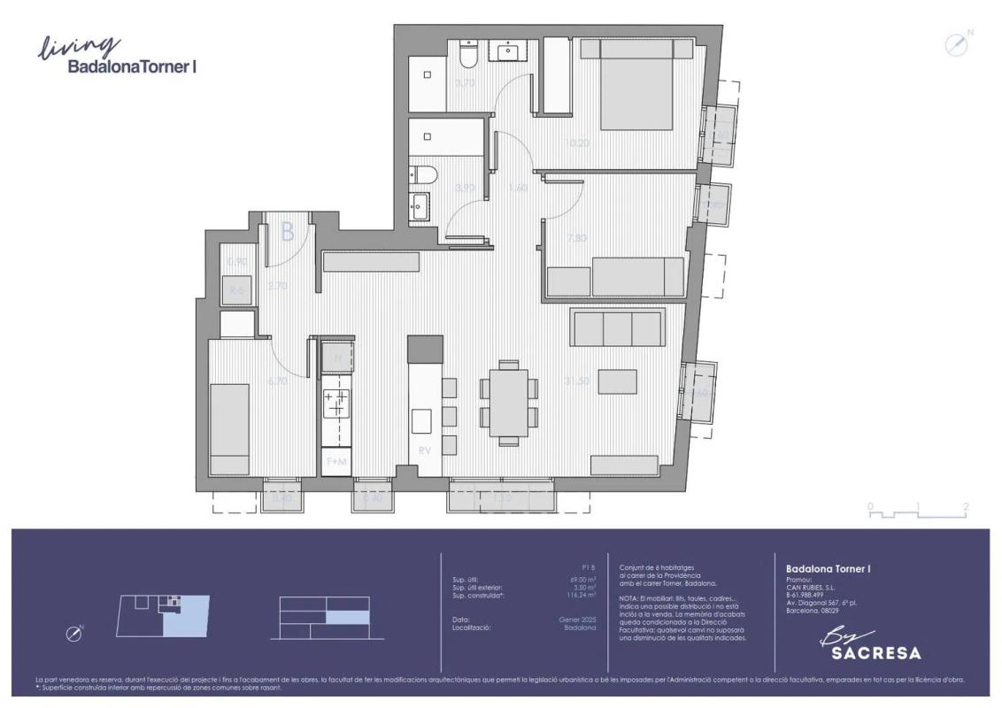 Obra nueva Torner 1 en Badalona (Revista) plan 3
