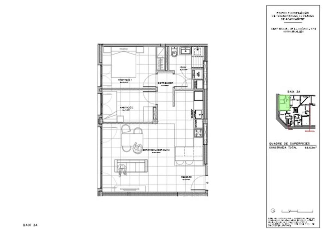 Продажа квартиры на Calle Sant Miquel de la Guardia, 6, Манльеу
 plan 2