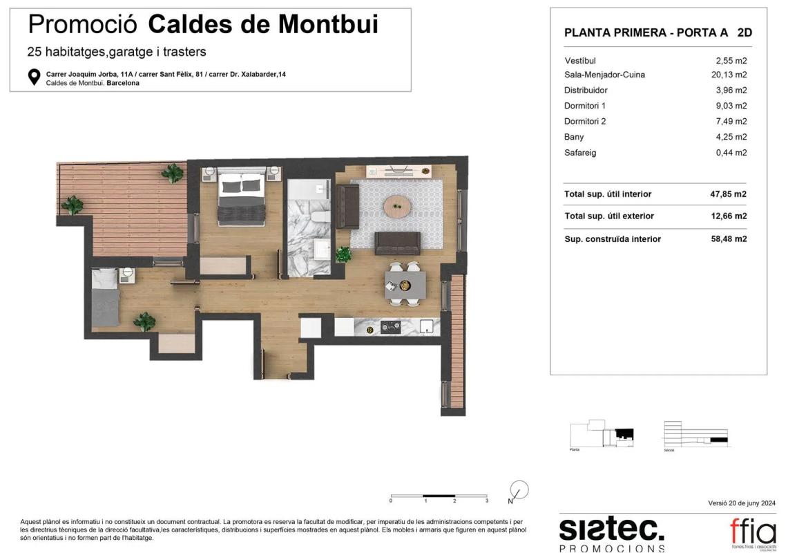 Venta de piso en Joaquim Jorba, 11, Caldes de Montbui
 plan 1