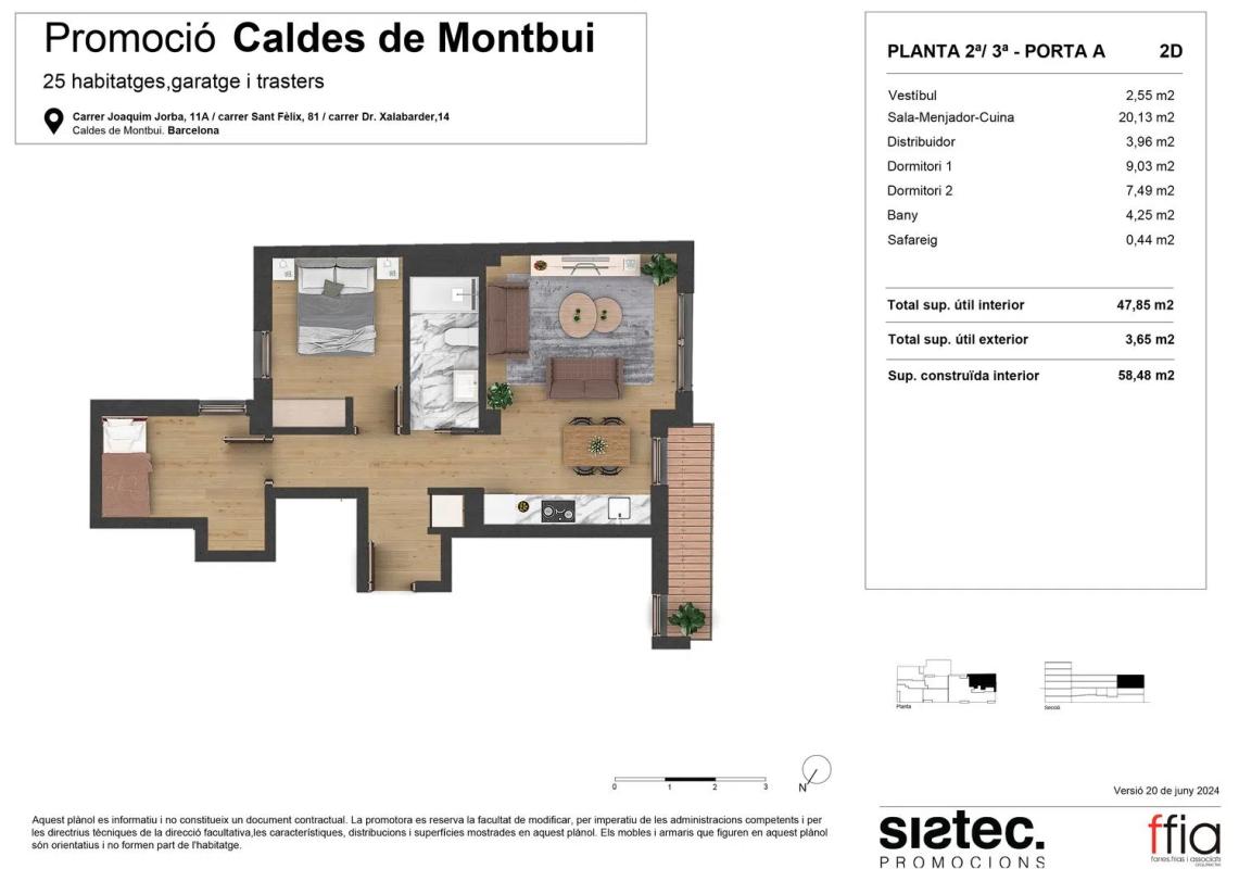 Venta de piso en Joaquim Jorba, 11, Caldes de Montbui
 plan 2