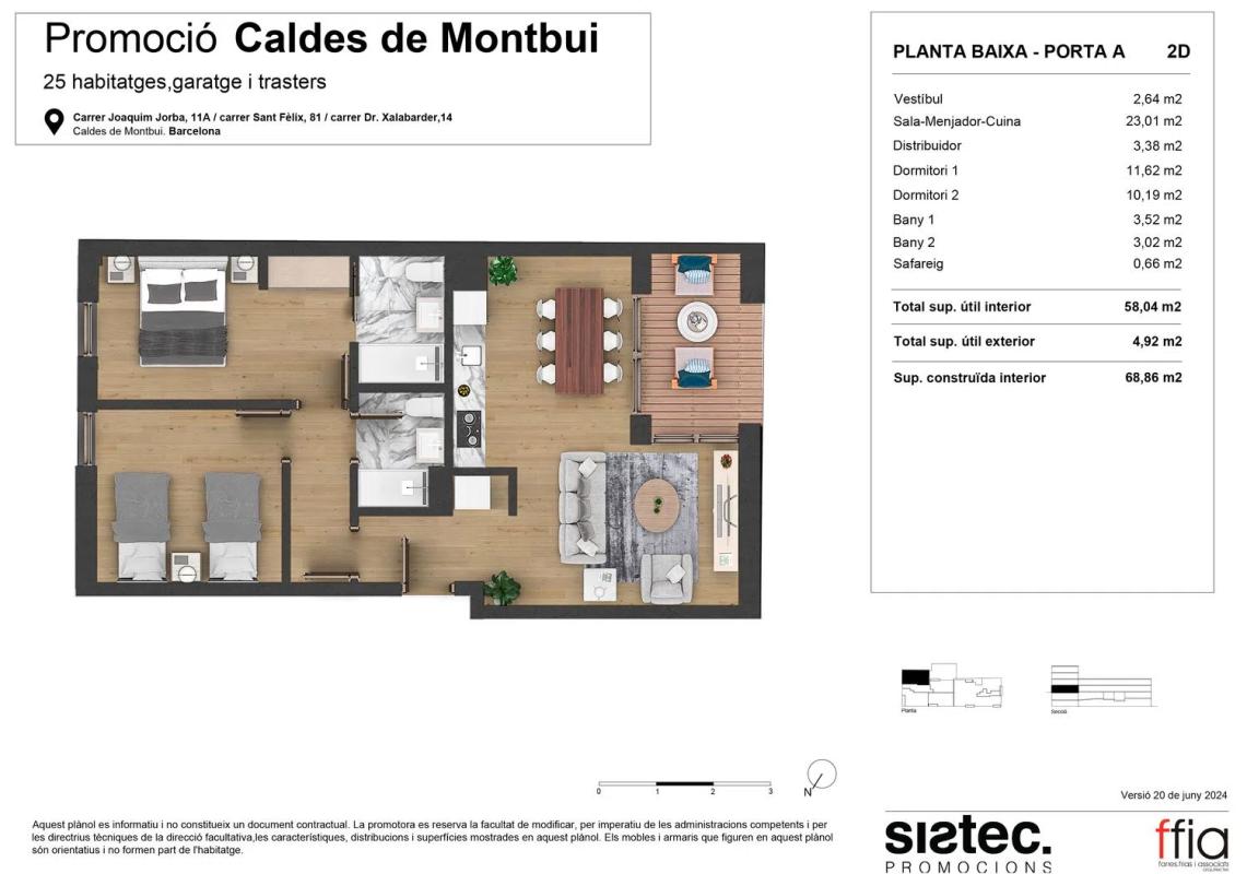 Venta de piso en Joaquim Jorba, 11, Caldes de Montbui
 plan 4
