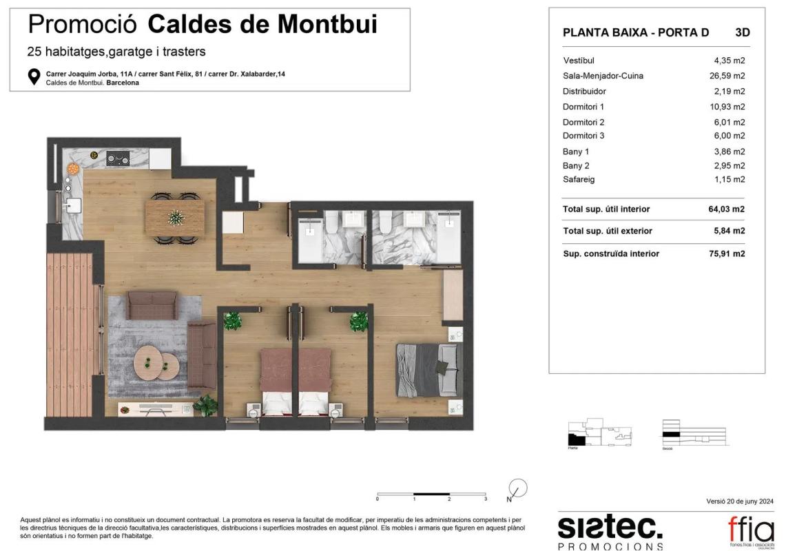Venta de piso en Joaquim Jorba, 11, Caldes de Montbui
 plan 5