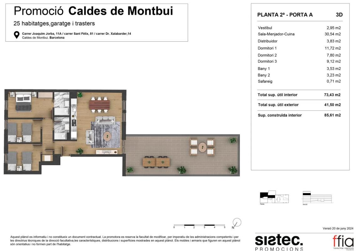 Venta de piso en Joaquim Jorba, 11, Caldes de Montbui
 plan 11