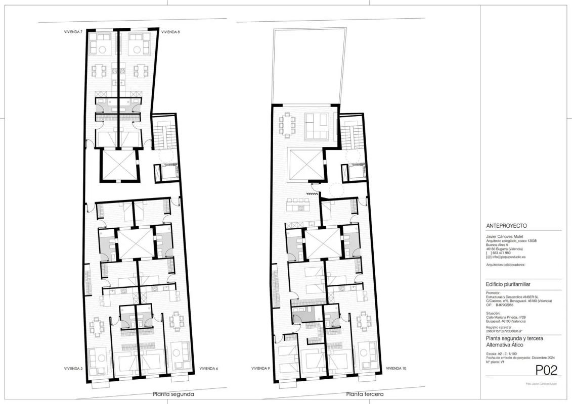 Obra nueva RESIDENCIAL BELAMORA en Burjassot (Revista) plan 3