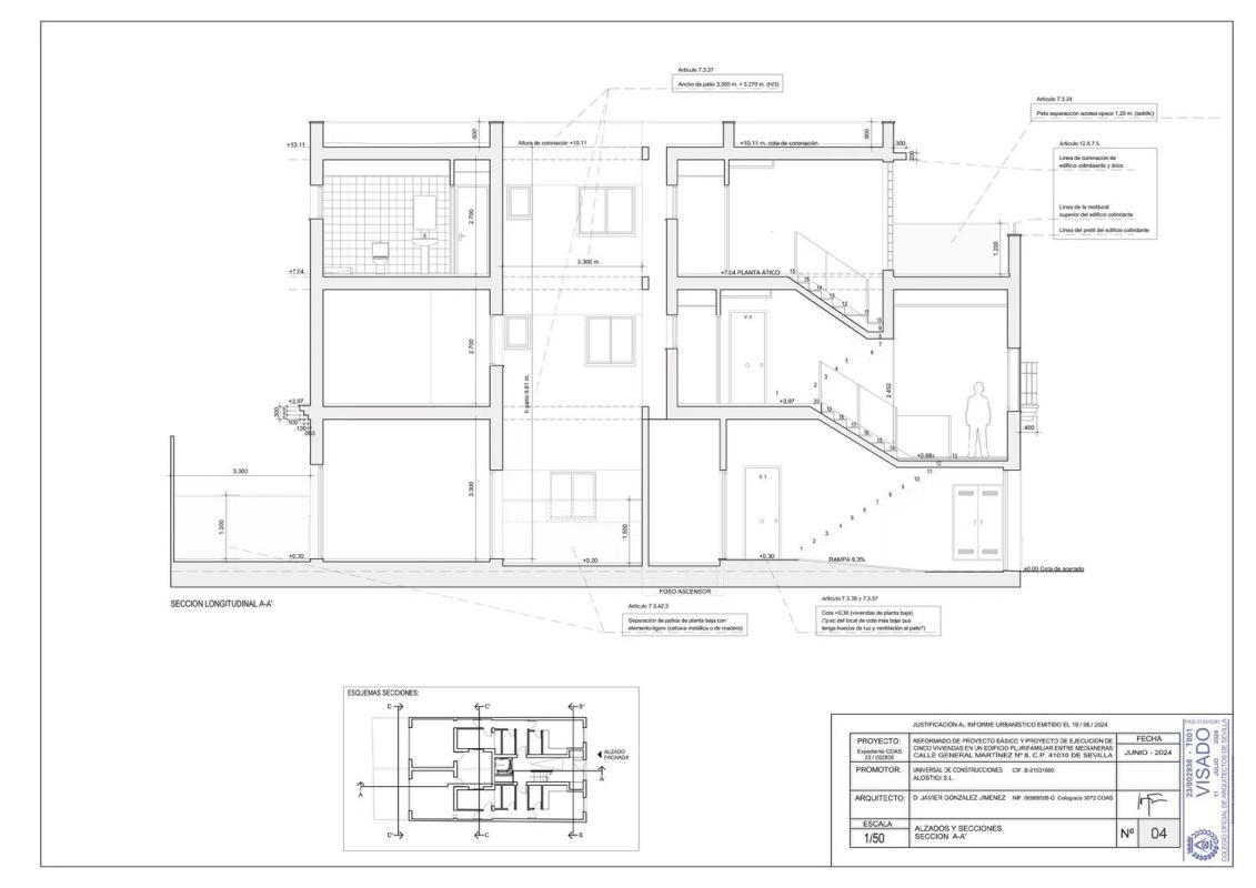 Obra nueva GENERAL MARTINEZ N º 8 en Sevilla (Revista) plan 3
