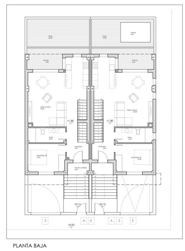 Venta de chalet adosado en  Perú , Churriana de la Vega plan 1
