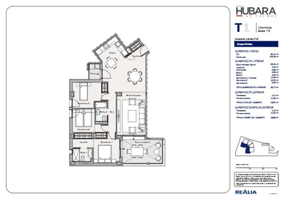 Sale of apartment in Dr. Alfonso Chiscano Díaz s/n, Las Palmas de Gran Canaria
 plan 1