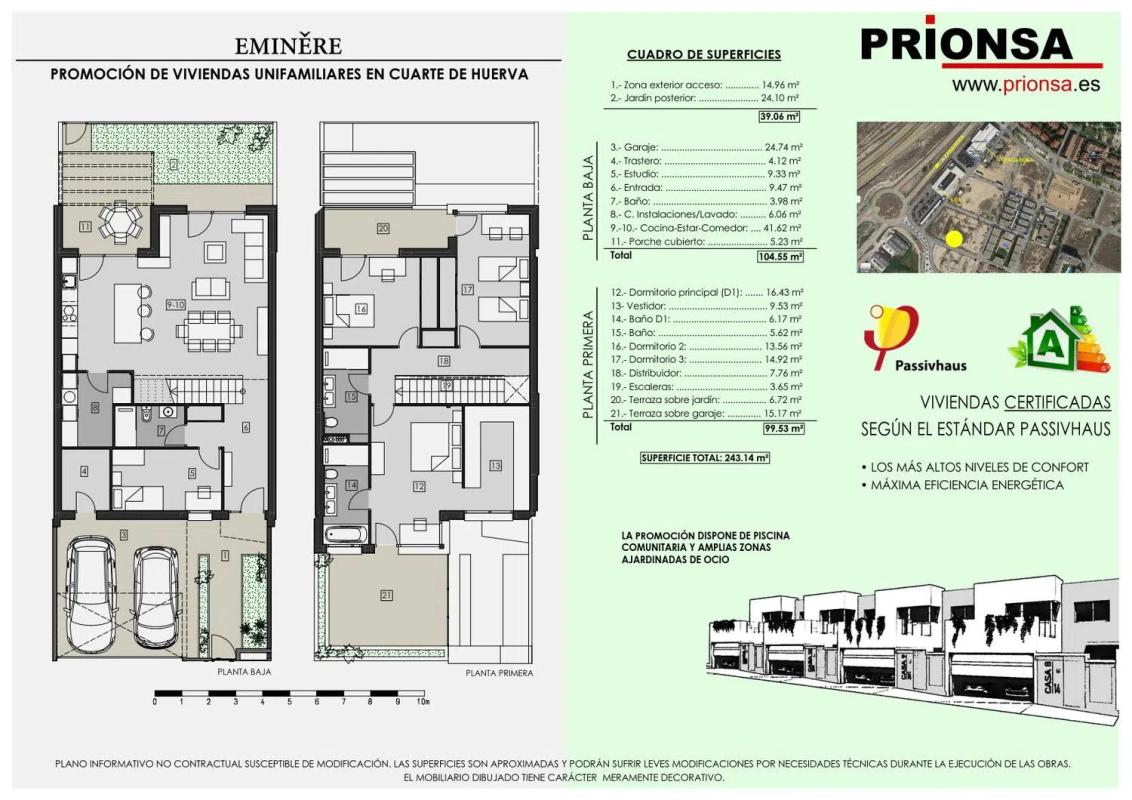 Obra nueva Casas Pasivas Eminěre en Cuarte de Huerva (Revista) plan 2
