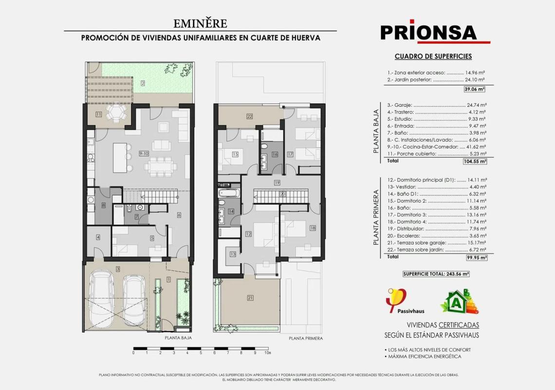 Obra nueva Casas Pasivas Eminěre en Cuarte de Huerva (Revista) plan 4