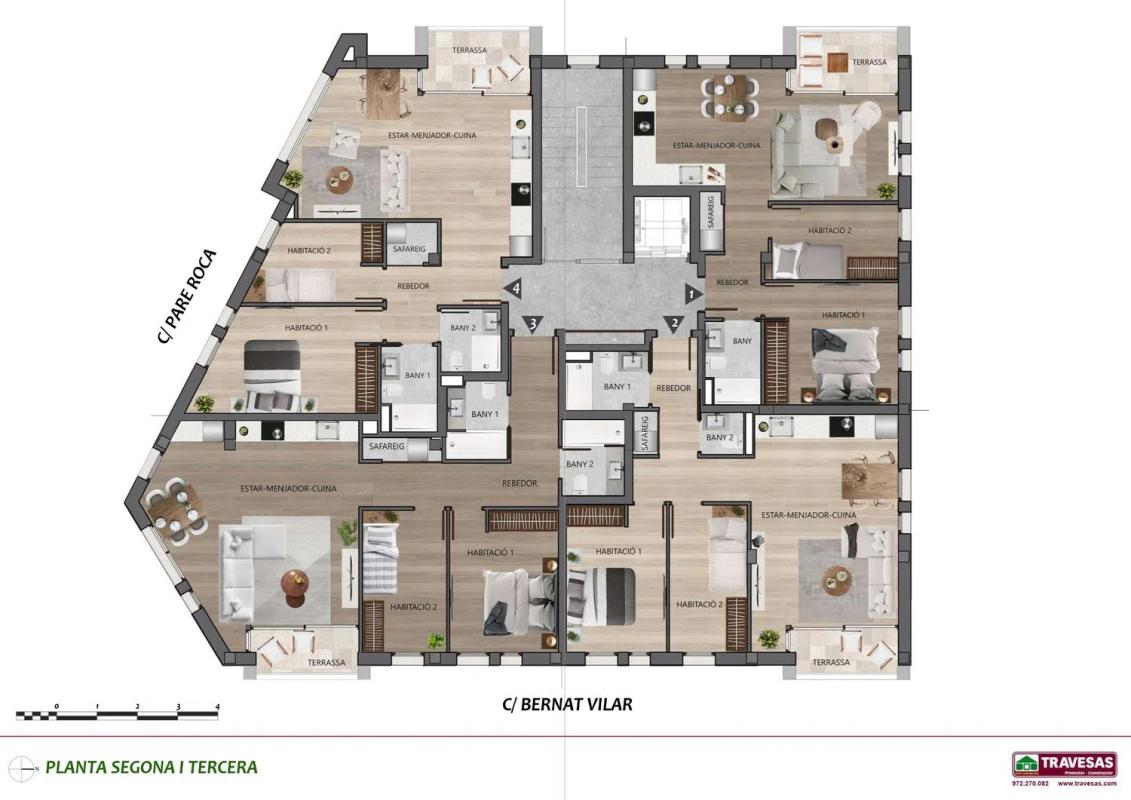 Obra nueva Edifici Pare Roca amb Bernat Vilar en Olot (Revista) plan 2
