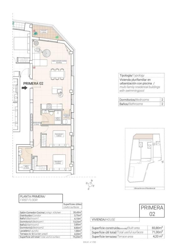Продажа квартиры на Piso en Hondón de las Nieves, Хондон-де-лас-Ньевес
plan 1