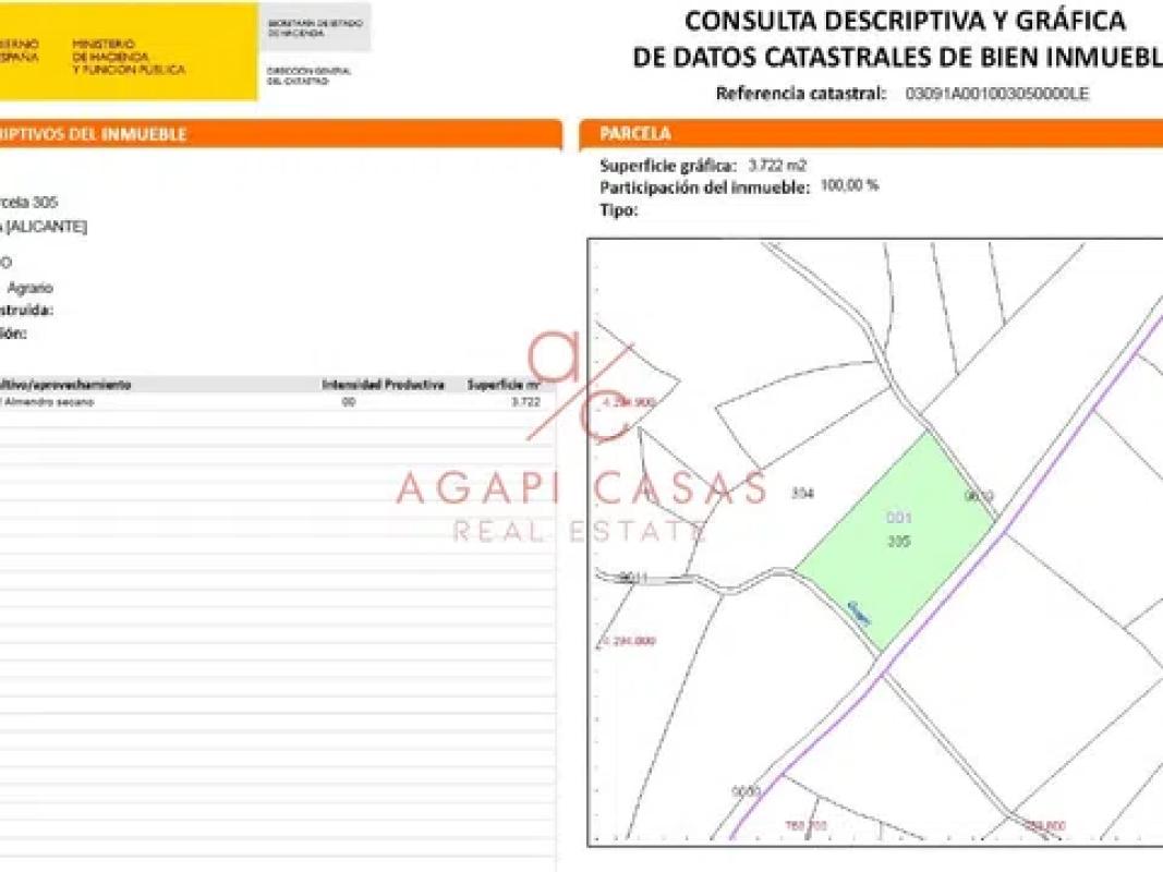 Terreno en venta en Murla, Alicante plan 1