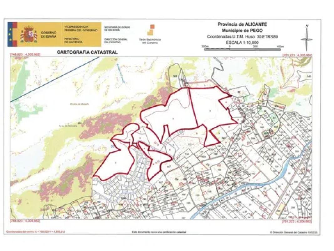 Land for sale in Pego, Alicante plan 1