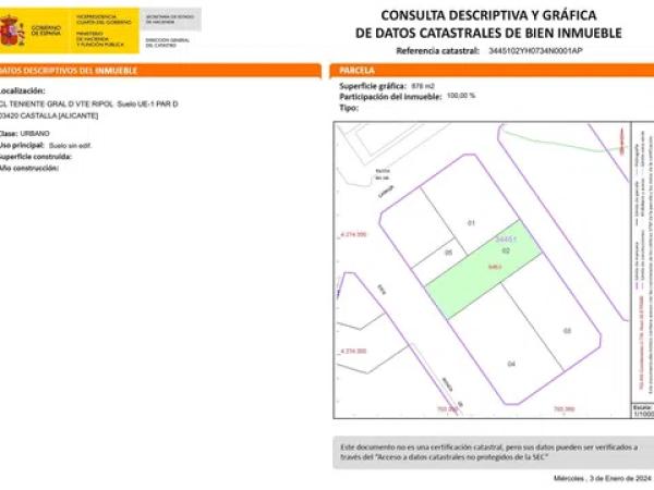 Terreno en calle del Teniente General D.Vicente Ripoll Valls, 1 UEparcelaD photo 1