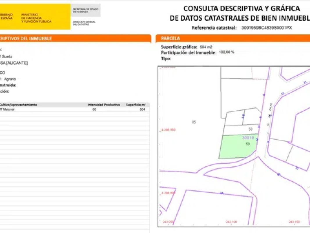 Terreno en venta en Benissa, Alicante plan 1