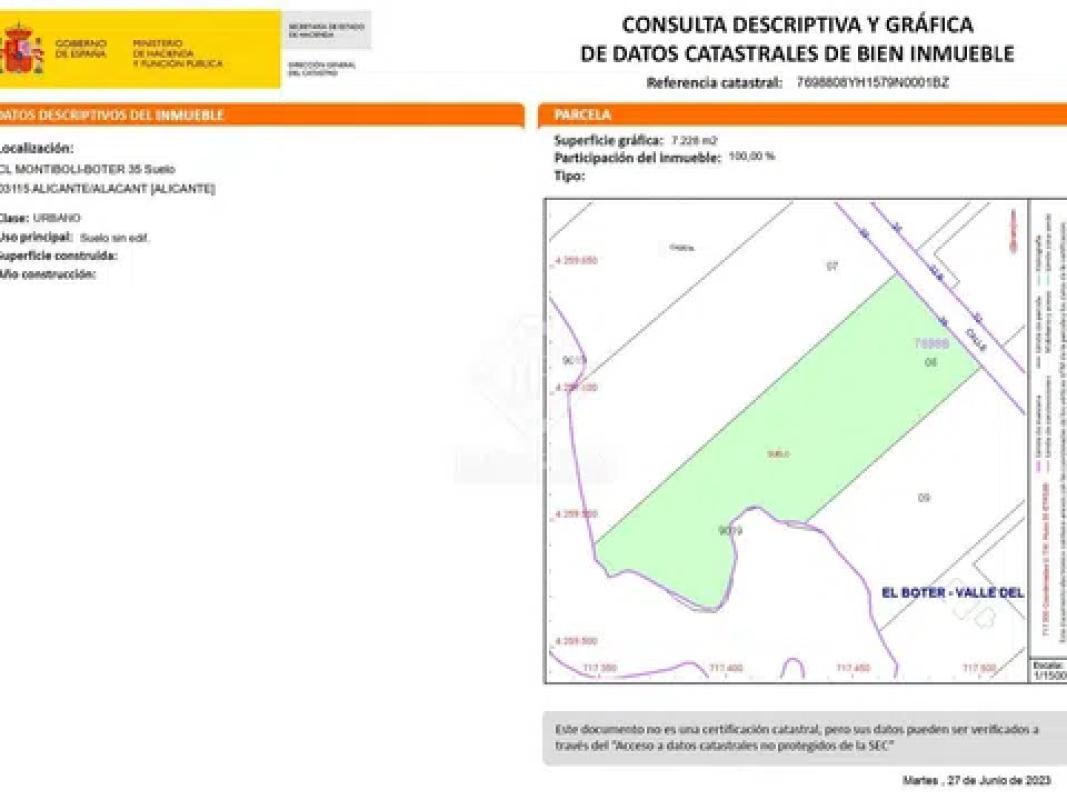 Terreno en venta en Alicante / Alacant, Alicante plan 1