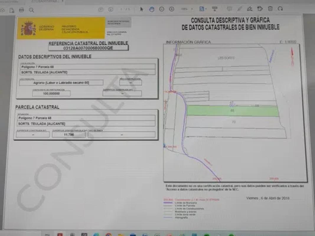 Участок земли на продажу в Морайра, Аликанте plan 1