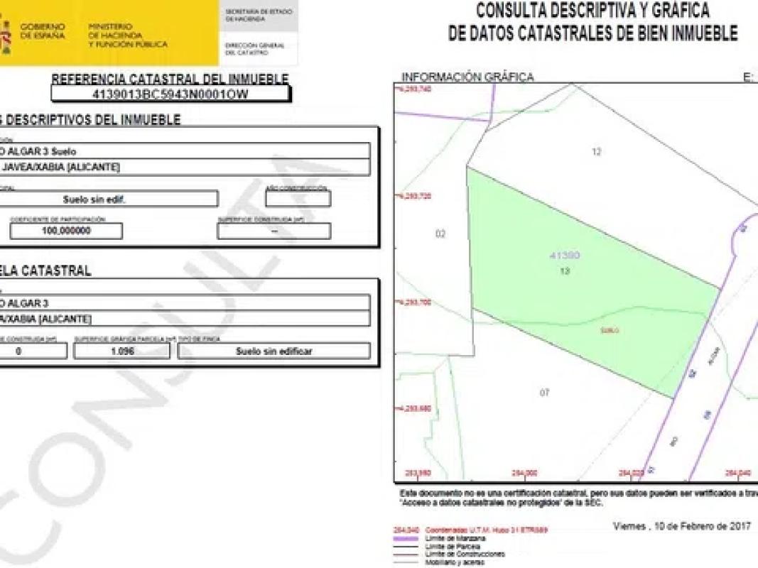 Terreno en venta en Jávea/Xàbia, Alicante plan 1