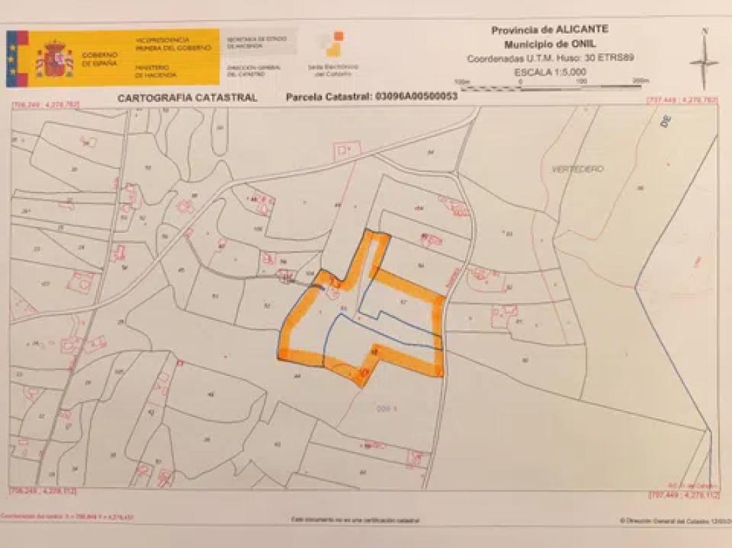 Terreno en venta en Onil, Alicante plan 1
