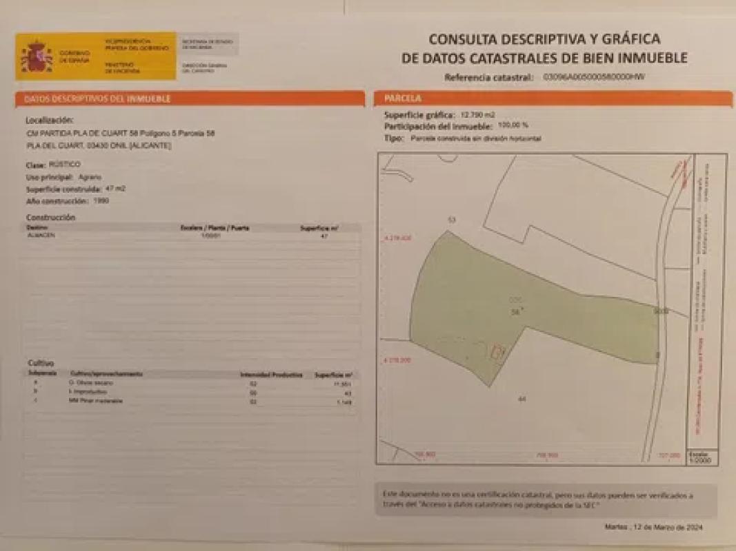 Terreno en venta en Onil, Alicante plan 2