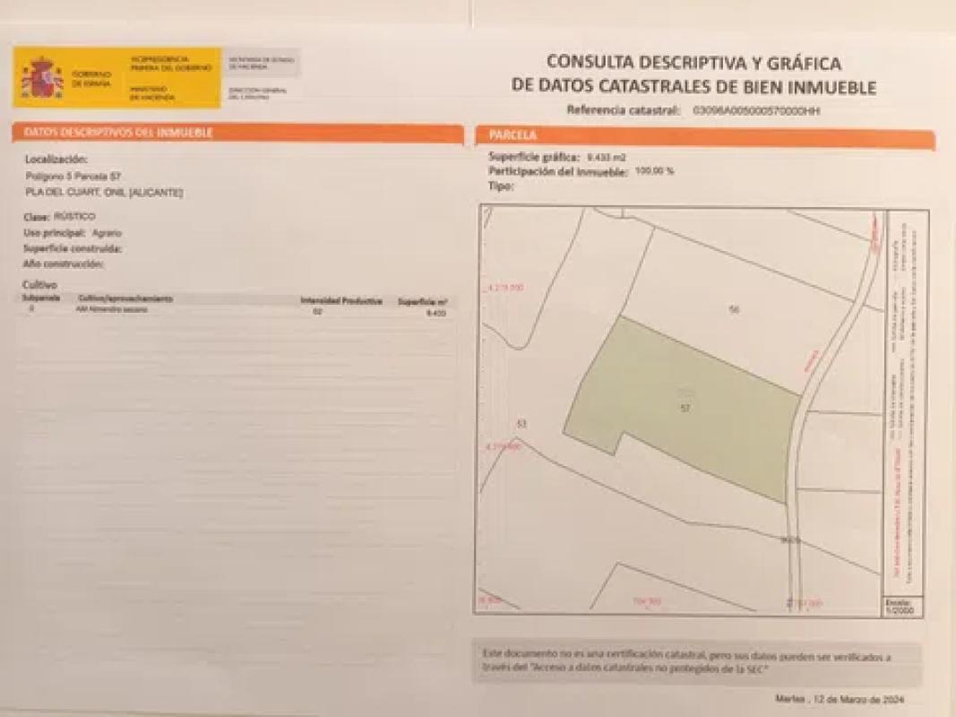 Terreno en venta en Onil, Alicante plan 3