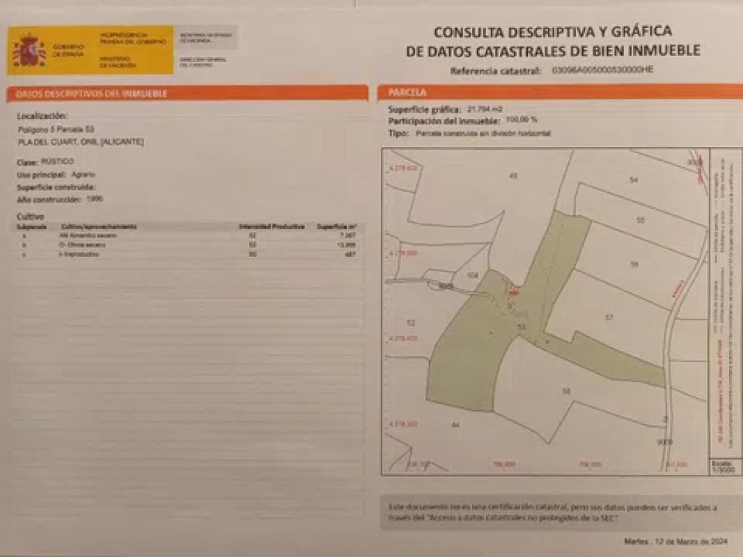 Terreno en venta en Onil, Alicante plan 4