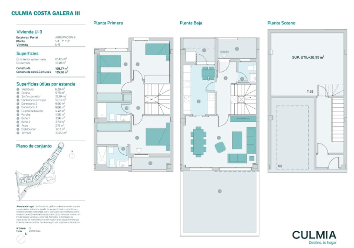 Venta de chalet adosado en , Velilla-Taramay plan 5