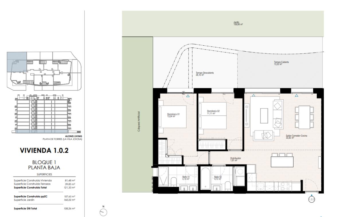 Obra nueva Alonis Living Playa del Torres en La Villajoyosa / Vila Joiosa (Revista) plan 1
