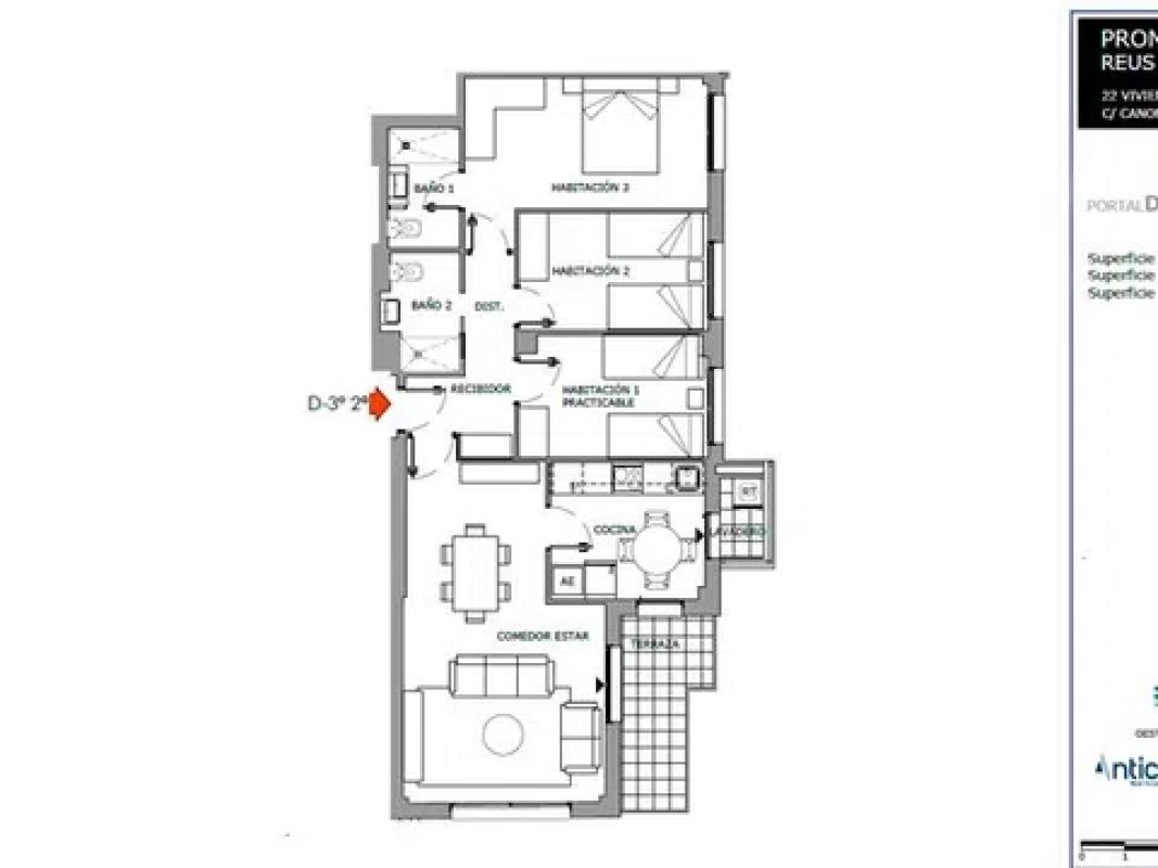 Venta de piso en llevant, Reus
plan 1