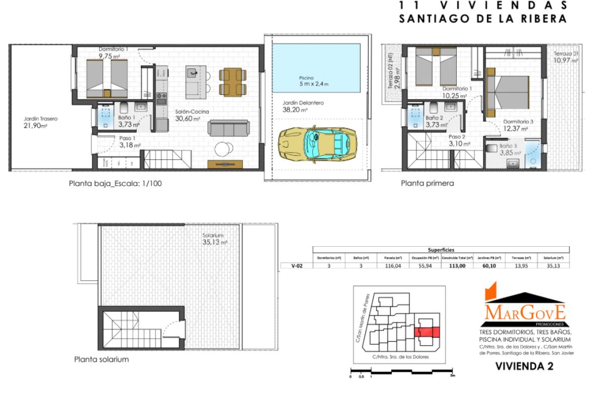 Sale of townhouse in , San Javier plan 2