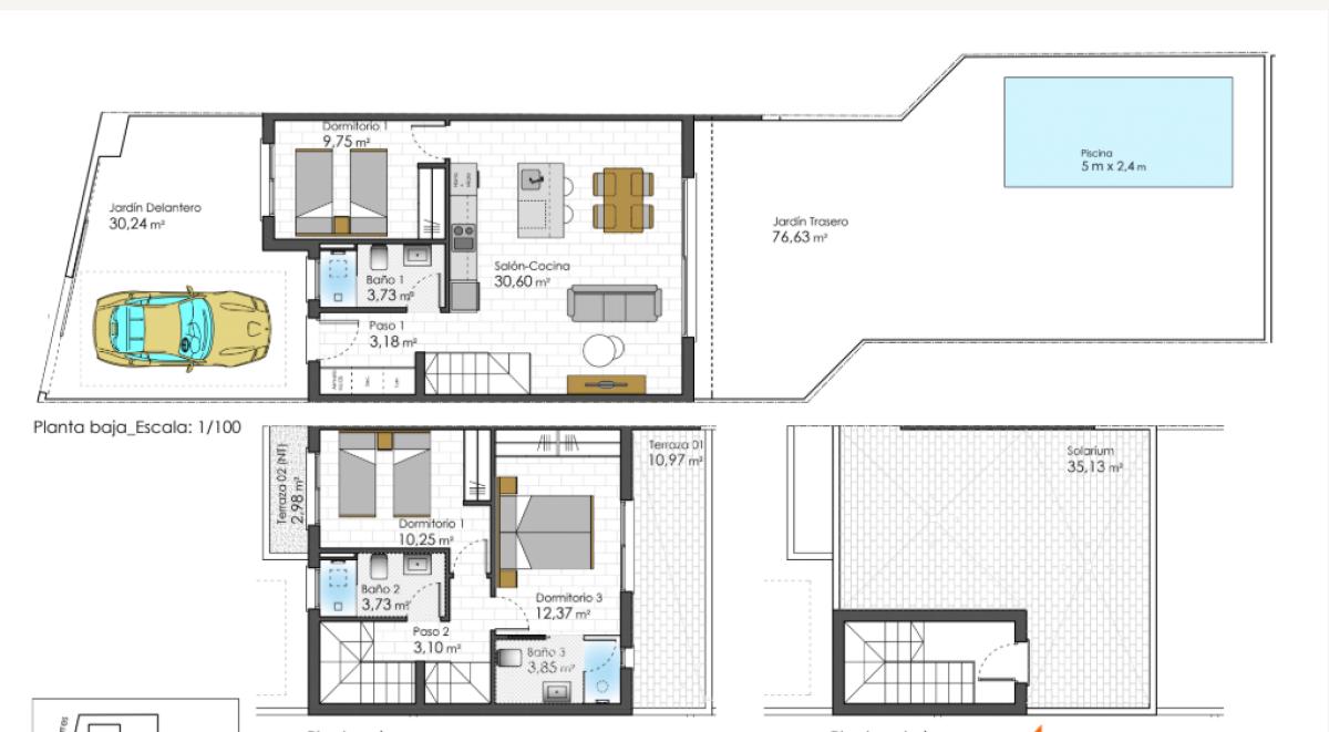 Sprzedaż duplexu w , San Javier plan 2