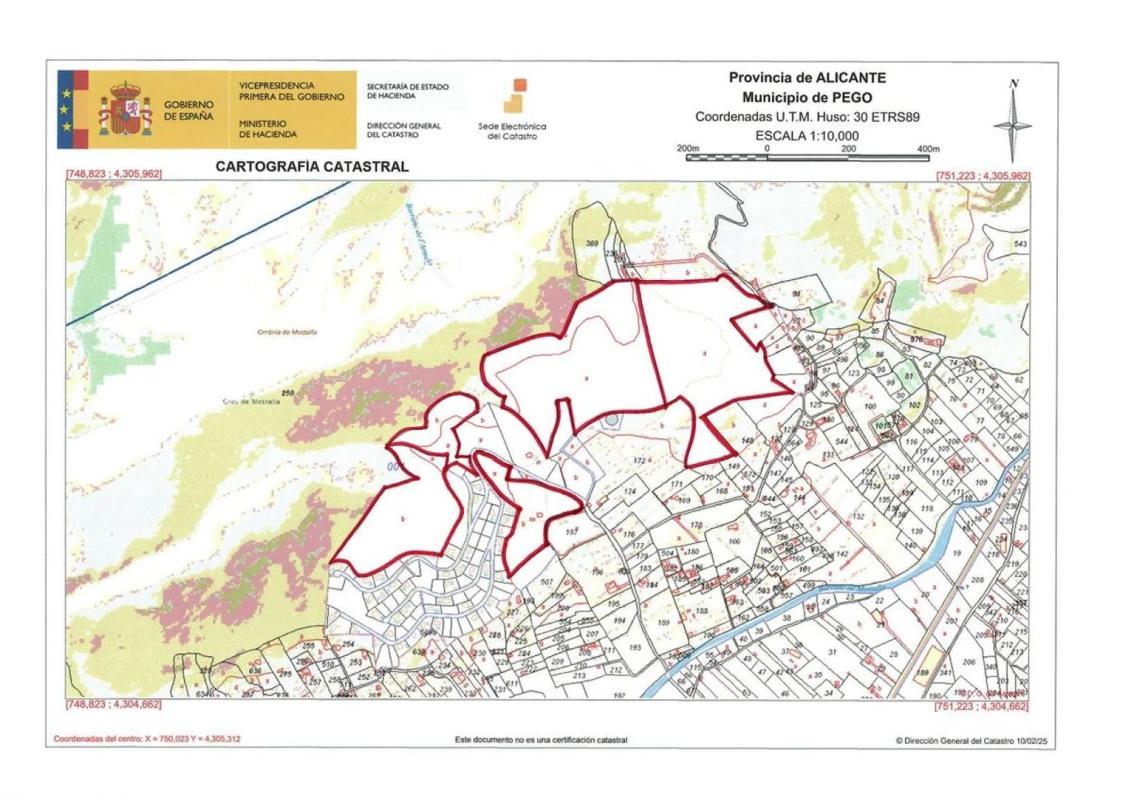 Land for sale in Pego, Alicante plan 1