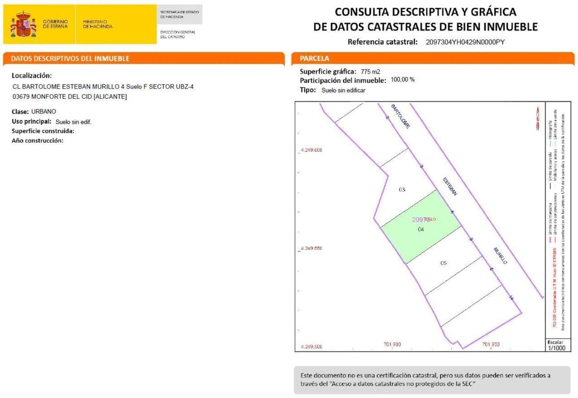 Land for sale in Monforte del Cid, Alicante plan 5