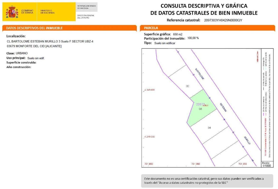 Land for sale in Monforte del Cid, Alicante plan 7