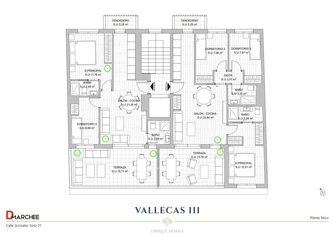 New construction VALLECAS III in Madrid plan 2