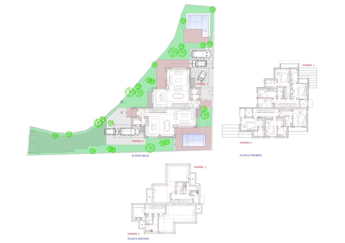 Obra nueva 2 pareados en C/Nalón 4 en Pozuelo de Alarcón (Revista) plan 1