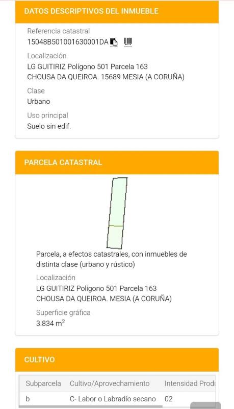 Terreno en venta en Mesia, A Coruña plan 1
