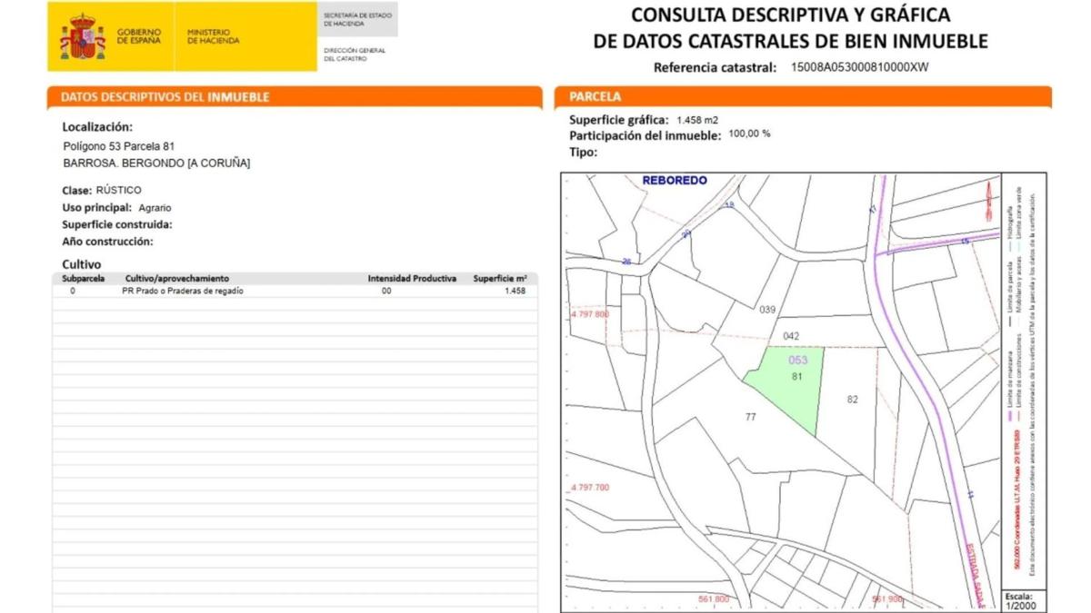 Działka na sprzedaż w Bergondo, A Coruña plan 1