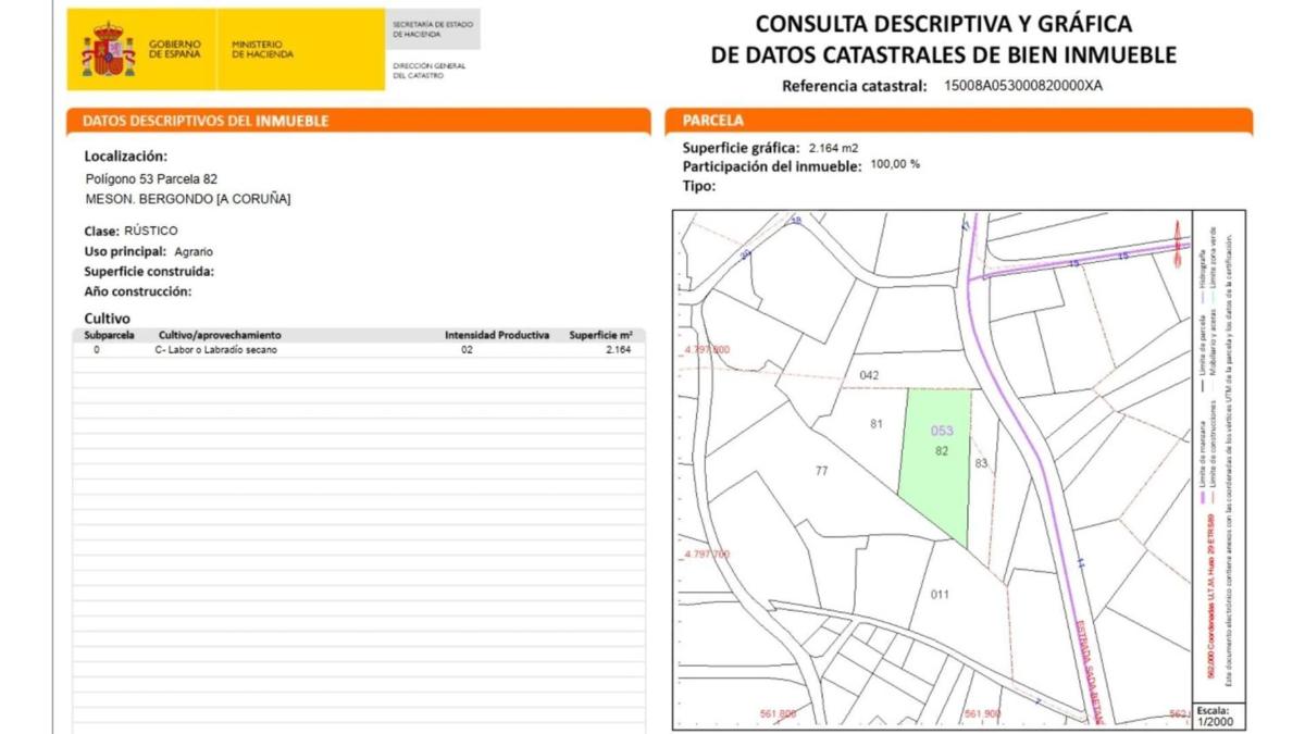 Działka na sprzedaż w Bergondo, A Coruña plan 2